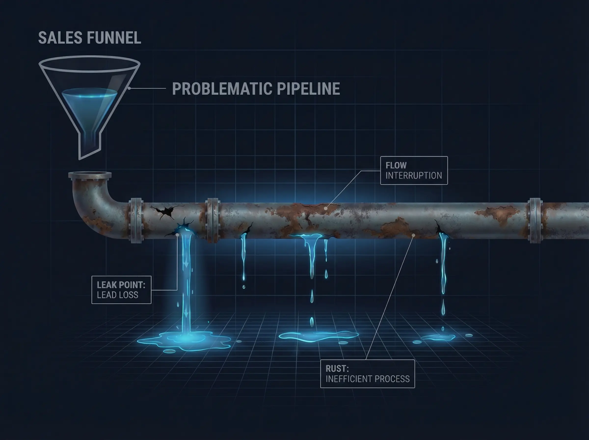 Single-channel funnel and pipeline system during diagnosis